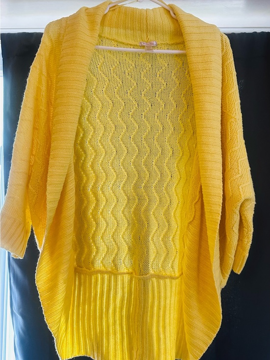 Ambiance Sweaters - Ambiance Sunny Yellow Open-Front Knit Cardigan